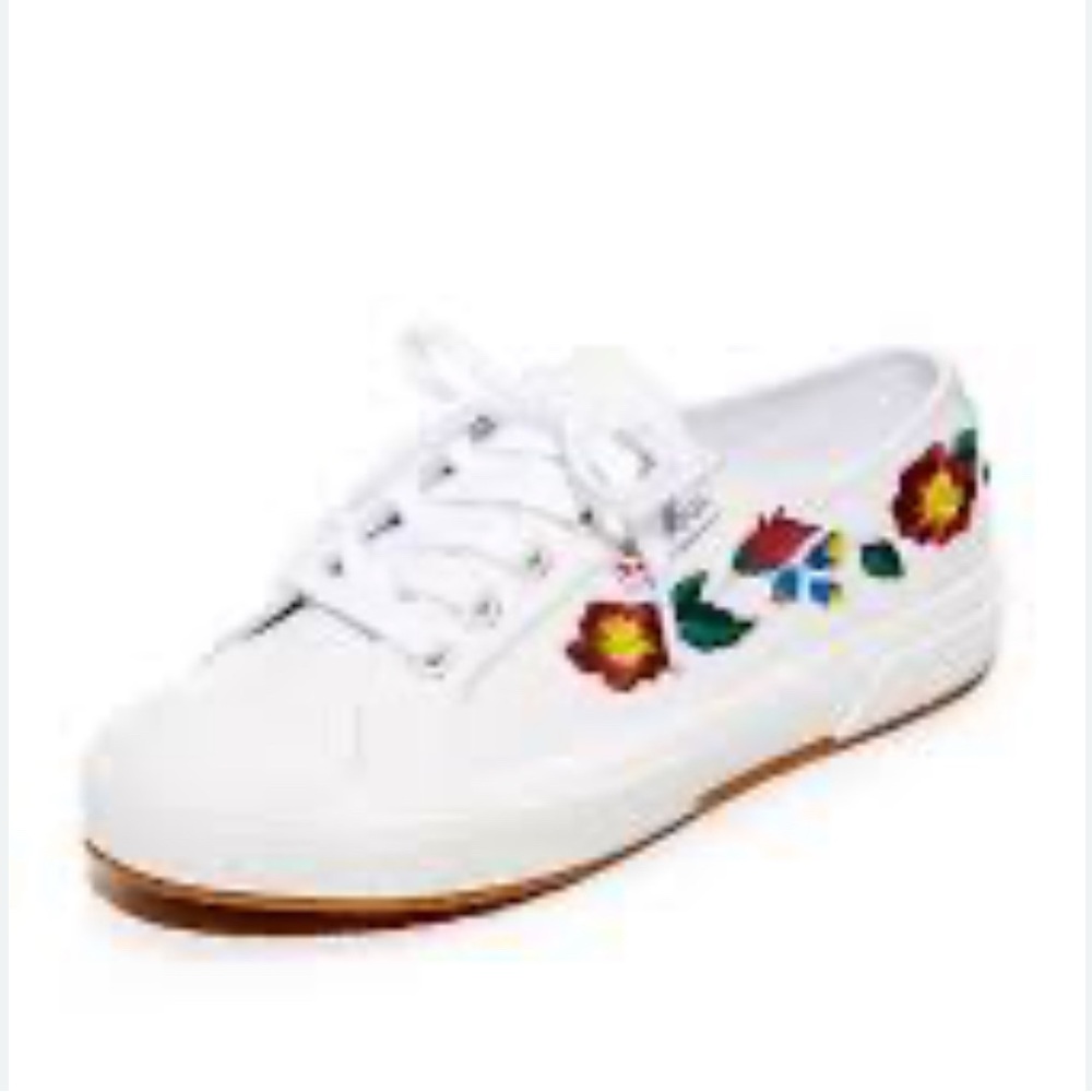 Superga White Sneakers with Colorful Floral Design